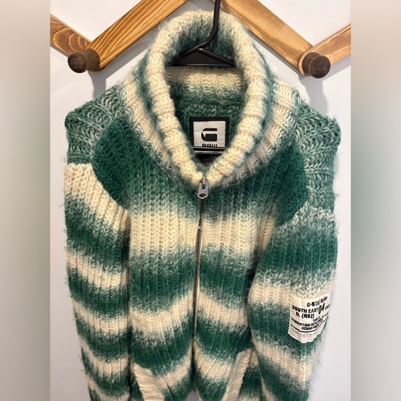 G STAR RAW- 100% WOOL - MENS ZIP UP SWEATER - Picture 5 of 14